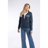 Weird Fish Women's Franchises Graphic Full Zip Hoodie in Navy | Size: 16