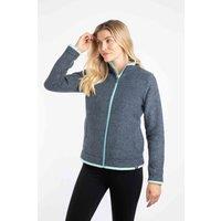 Weird Fish Women's Ariana Full Zip Grid Fleece in Mid Navy | Size: 22
