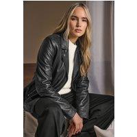 Long Tall Sally Women's Tall Leather Jacket in Black | Size: 14