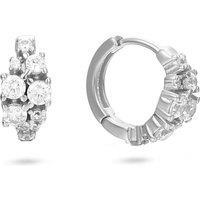 Gold Trip Women's Crystal Cluster Huggies in Silver