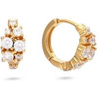 Gold Trip Women's Crystal Cluster Huggies in Gold