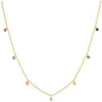 Gold Trip Women's Rainbow Multi Gemstone Necklace in Gold