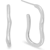 Gold Trip Women's Ripple Hoop Earrings in Silver