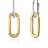 Gold Trip Women's Two Tone U Hoop Convertible Earrings