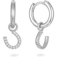 Gold Trip Women's Horseshoe Huggie Hoops in Silver