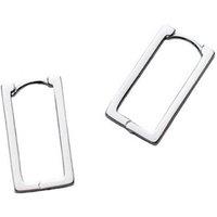 Gold Trip Women's Rectangle Hoop Earrings in Silver