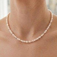 Gold Trip Women's Timeless Pearl Choker Necklace in White