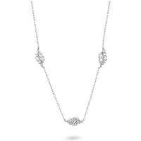 Gold Trip Women's Crystal Cluster Station Necklace in Silver