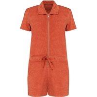 Native Spirit Women's Terry Towel Short Playsuit in Burnt Orange | Size: 8