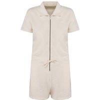 Native Spirit Women's Terry Towel Short Playsuit in Ivory | Size: 10