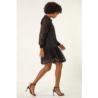 Roman Women's Premium Velvet Trim Shirt Dress in Black | Size: 18