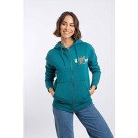 Weird Fish Women's Franchises Graphic Full Zip Hoodie in Teal | Size: 20