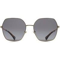 Ralph by Ralph Lauren Women's Square Shiny Gold Polarized Gradient Grey RA4138