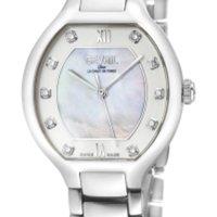 Gevril Women's Lugano Swiss Diamond Watch, White MOP Dial, 316L Stainless Steel Watch in Silver