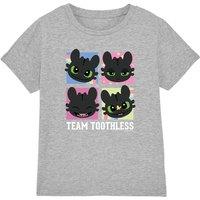 How To Train Your Dragon Team Toothless Squares Kids T-Shirt, Athletic Heather in Light Grey | Size: 3-4 Years