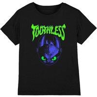 How To Train Your Dragon Toothless Head Kids T-Shirt, Black | Size: 9-11 Years