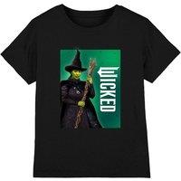 Wicked Elphaba Broom Kids T-Shirt, Black | Size: 9-11 Years