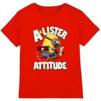 Minions And Monsters A Lister Attitude Kids T-Shirt, Red | Size: 3-4 Years