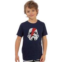 Star Wars Boy's Stormtrooper Flash Short-Sleeved Long Pyjama Set in Navy | Size: 3-4 Years