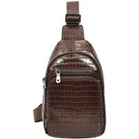 House of Leather Men's Leather Sling Bag Chest Pack Alden in Brown