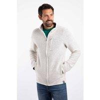 Weird Fish Men's Transom Full Zip Macaroni Sweatshirt in Ecru | Size: Medium