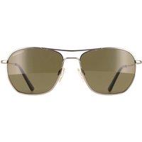 Serengeti Men's Aviator Shiny Silver Mineral Polarized 555nm Lunger