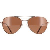 Serengeti Men's Aviator Brushed Bronze Mineral Polarized Drivers Pete in Brown