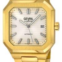 Gevril Men's Grand Concourse SA100 Swiss Automatic White Matt Dial, Ctes de Genve in Gold