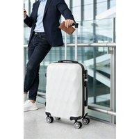 SHEONLY 20 Inch White Hard Shell Travel Suitcase