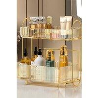 SHEONLY Dressing Table Large Makeup Cosmetic Organiser Rack Gift Set in Yellow