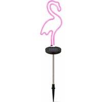 Gardenwize Solar Powered Neon Flamingo Garden Stake Light in Pink