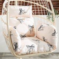 OHS Egg Chair Cushion Large Headrest Pillow Outdoor Garden Water Resistant in Cream