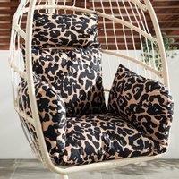 OHS Egg Chair Cushion Large Headrest Pillow Outdoor Garden Water Resistant in Brown