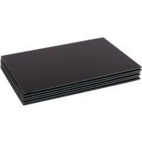 Harbour Housewares 6x Glass Placemats - 40 x 30cm - Dining Table Place Mats Protectors in Black | Size: 40 x 30 cm
