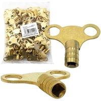 BARGAINS-GALORE 100pc Solid Brass Radiator Bleeding Keys For Plumbing Bleed Venting in Gold
