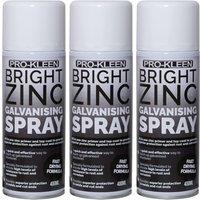 ProKleen Bright Zinc Galvanising Aerosol Spray Paint Primer & Topcoat - 400ml in Clear