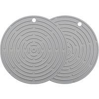 Argon Tableware Silicone Trivets - 18cm - Grey - Pack of 2