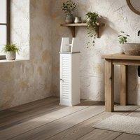 Wyld Haus Semike Slim Freestanding Bathroom Cabinet Toilet Roll Holder and in White
