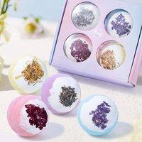 Scilla Rose Aromatherapy Bath Bomb Gift Set - Luxurious 4-Piece Gift Box in Pink | Size: 1kg