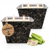 volila Citronella Candle 355ml Scented Candle Outdoor & Indoor in Black | Size: 2 Pack