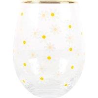 Something Different Spring Time Daisy Stemless Wine Glass in White
