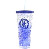 Chelsea FC Crest 600ml Freezer Cup With Straw in Blue