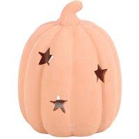Something Different Terracotta Pumpkin Halloween Tea Light Holder in Orange