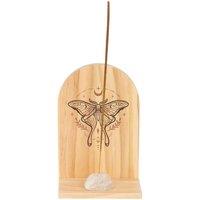 Something Different Natural Luna Moth Wooden Incense Holder Shelf in Beige