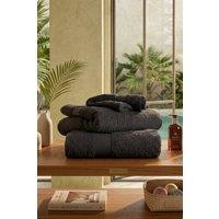 Dyzi Supersoft Absorbent Egyptian Cotton Bathroom Towels 550GSM in Black