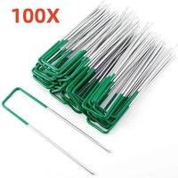 SPETLEK Galvanised Staples Garden Turf Pins 100pcs in Silver | Size: 100g