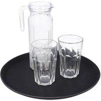 EONLION Set of Two Rubber Serving Tray Food in Black | Size: 100 cm