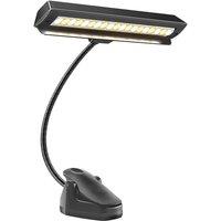 NESTLUNE 19 LEDs Rechargeable Music Stand Light Clip On Reading Light Bed in Black