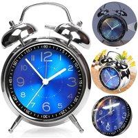 NESTLUNE Extra Loud Alarm Clock Twin Bell Battery Analogy Backlight in Silver | Size: 100 cm x 100 cm