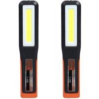 NESTLUNE 2 COB LED Cordless Magnetic Work Light USB Inspection Lamp in Orange